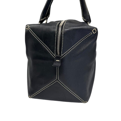 TOD'S Hand Shoulder Bag Tote Purse Mini Boston 2way Leather Black Authentic