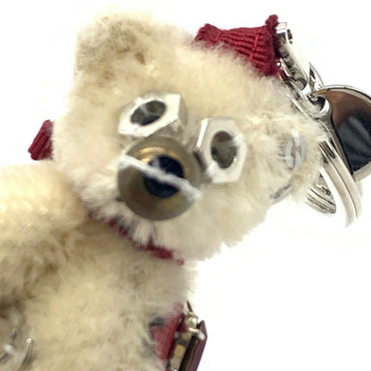 PRADA Key Ring Keychain Bag Charm Bear Nylon Metal Authentic