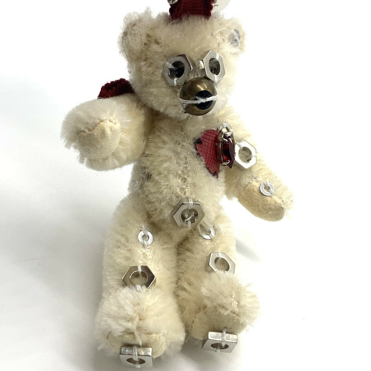 PRADA Key Ring Keychain Bag Charm Bear Nylon Metal Authentic