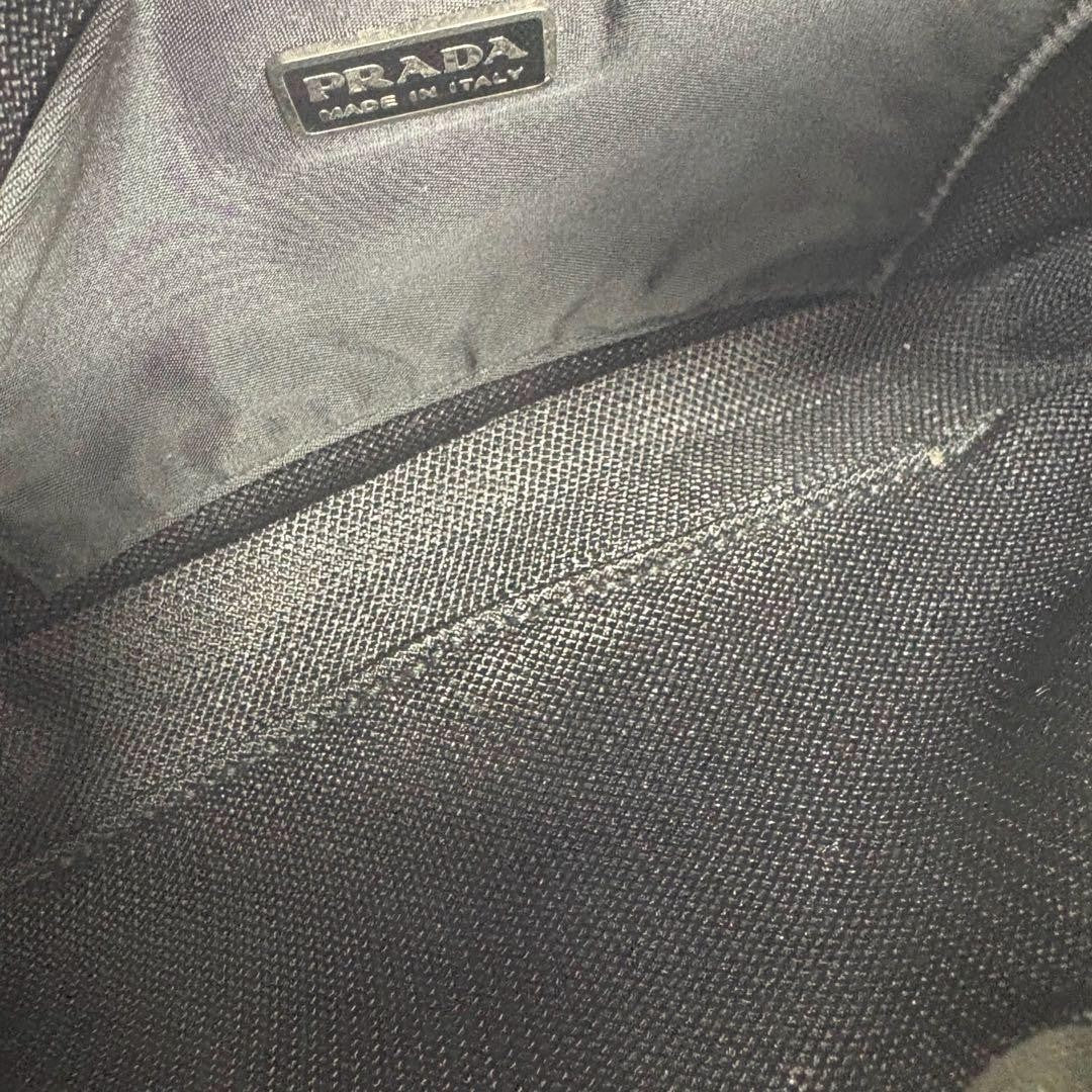 PRADA Hand Bag Tote Purse Accessory Pouch Logo Nylon Light Blue Authentic