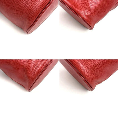 Christian Dior Shoulder Bag Purse CD Leather Red Authentic