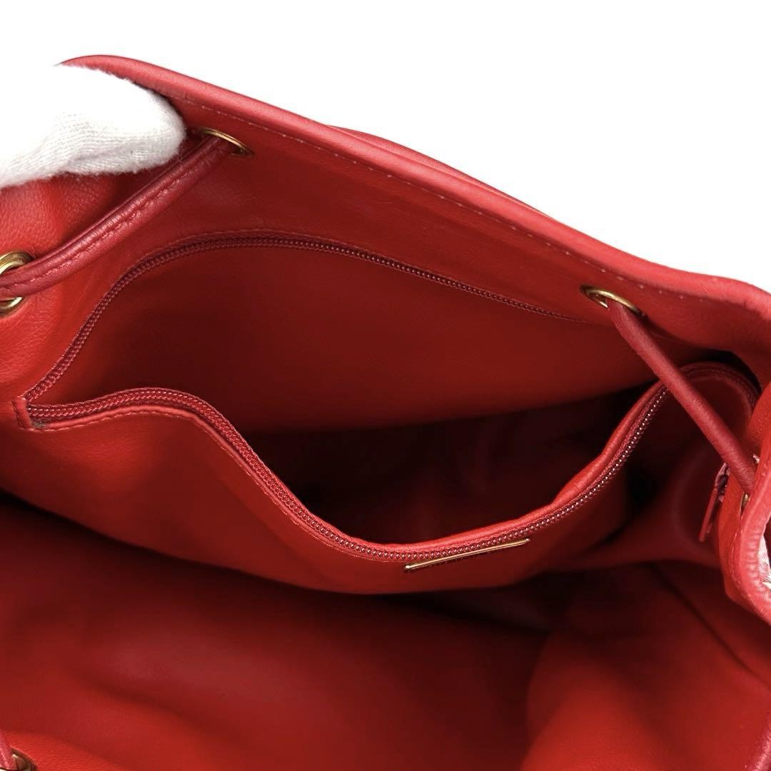 Christian Dior Shoulder Bag Purse CD Leather Red Authentic