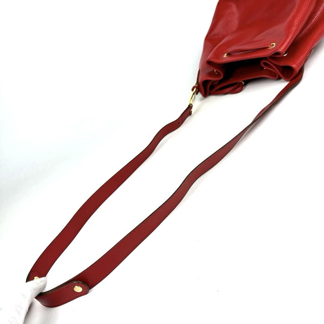 Christian Dior Shoulder Bag Purse CD Leather Red Authentic
