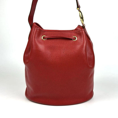 Christian Dior Shoulder Bag Purse CD Leather Red Authentic