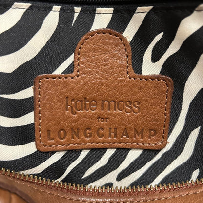 Longchamp Mini Boston Bag Hand Bag Tote Purse Leather Brown Authentic