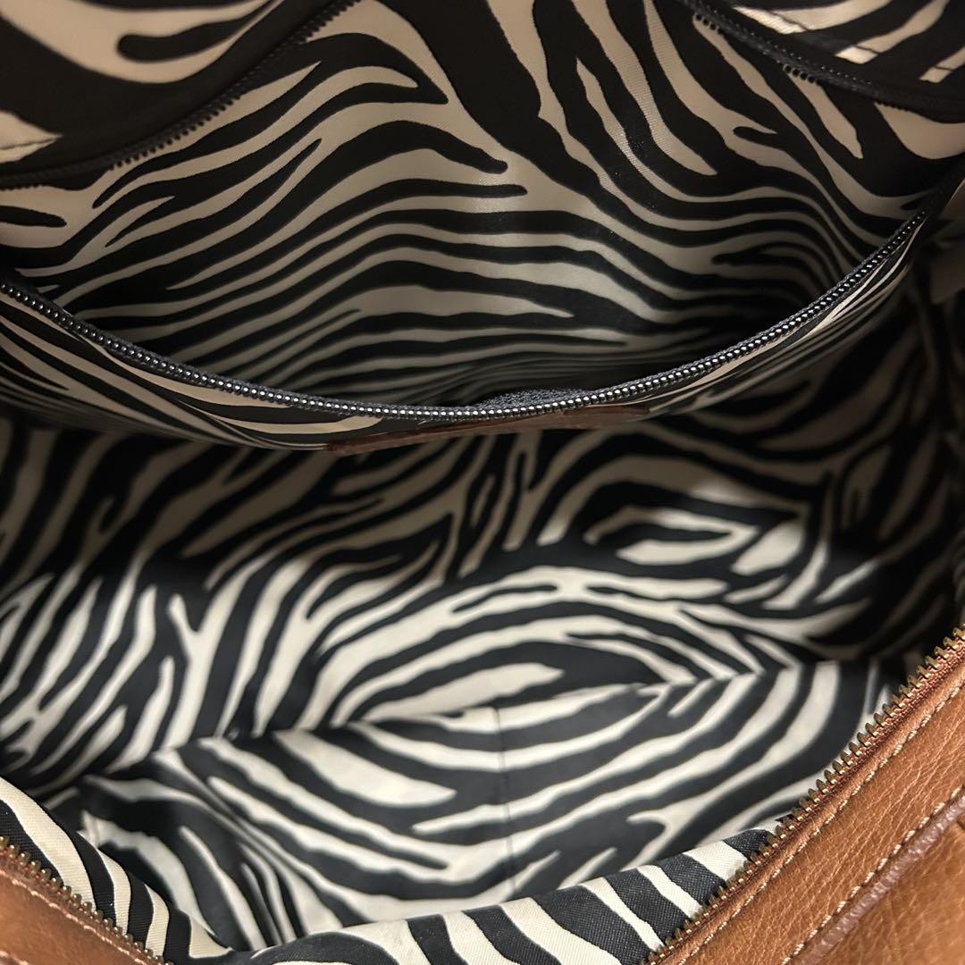 Longchamp Mini Boston Bag Hand Bag Tote Purse Leather Brown Authentic