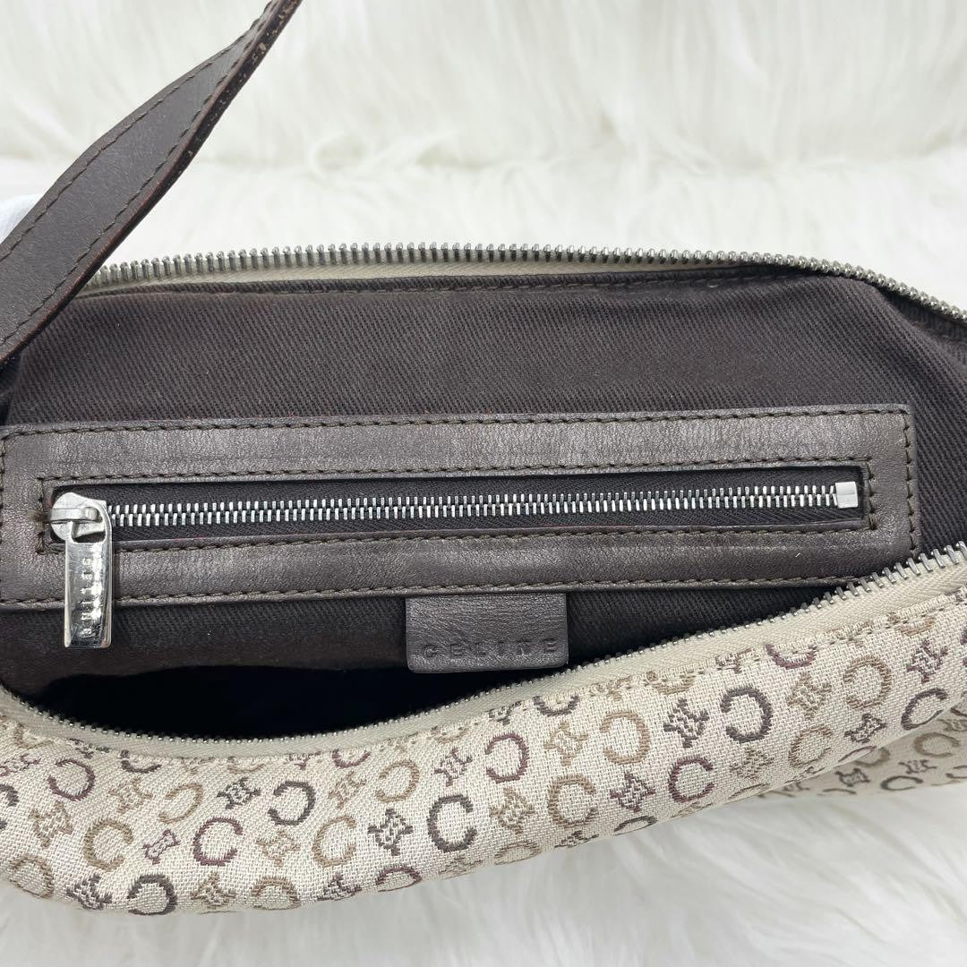 CELINE Hand Bag Tote Purse Accessory Pouch C Macadam Canvas Leather Authentic