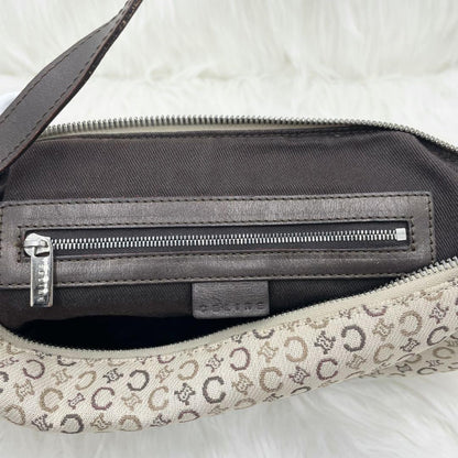 CELINE Hand Bag Tote Purse Accessory Pouch C Macadam Canvas Leather Authentic