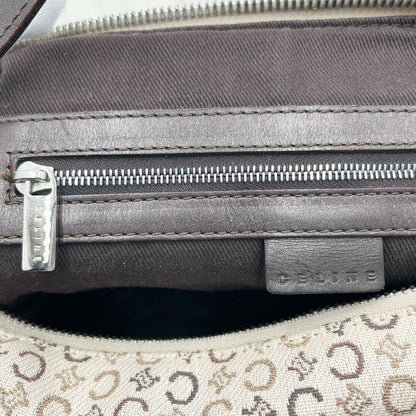CELINE Hand Bag Tote Purse Accessory Pouch C Macadam Canvas Leather Authentic