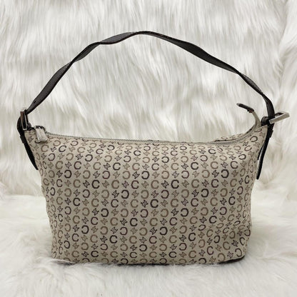 CELINE Hand Bag Tote Purse Accessory Pouch C Macadam Canvas Leather Authentic