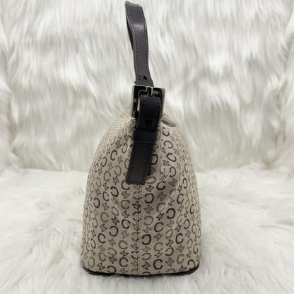 CELINE Hand Bag Tote Purse Accessory Pouch C Macadam Canvas Leather Authentic