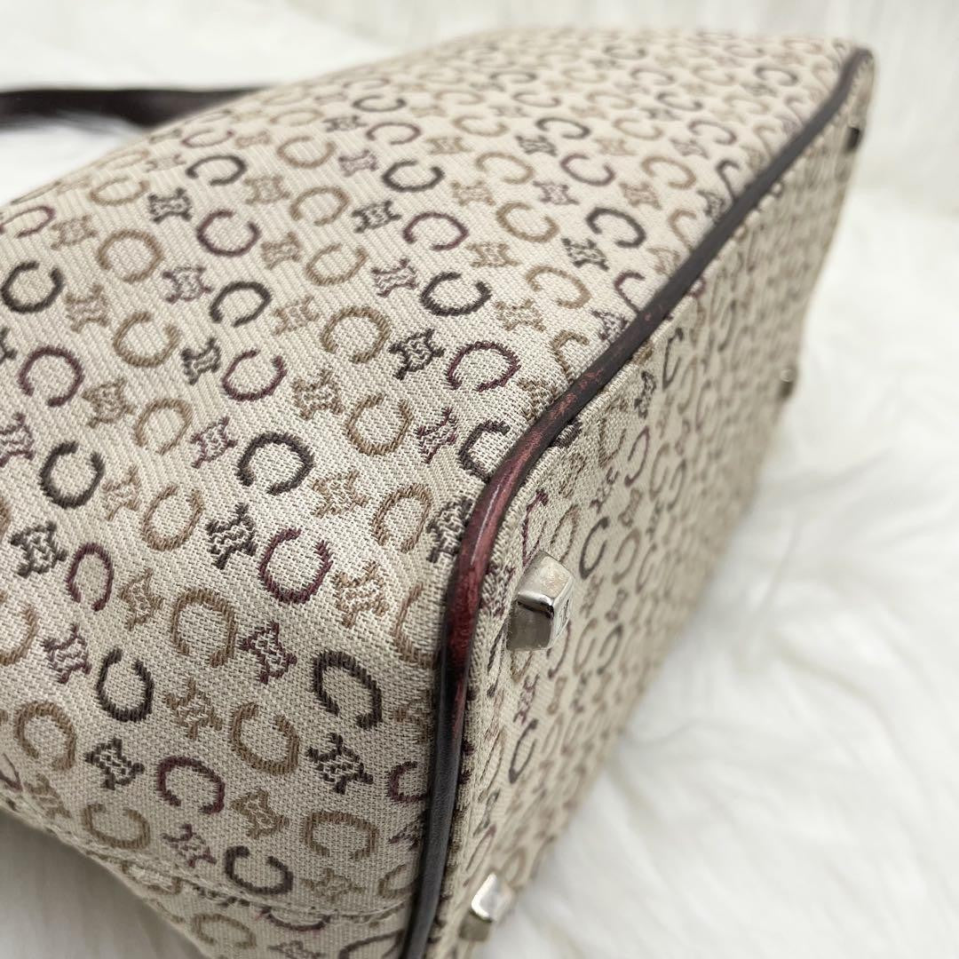 CELINE Hand Bag Tote Purse Accessory Pouch C Macadam Canvas Leather Authentic