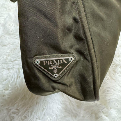 PRADA Shoulder bag Purse one shoulder triangle logo nylon khaki Unisex Authentic