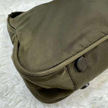PRADA Shoulder bag Purse one shoulder triangle logo nylon khaki Unisex Authentic