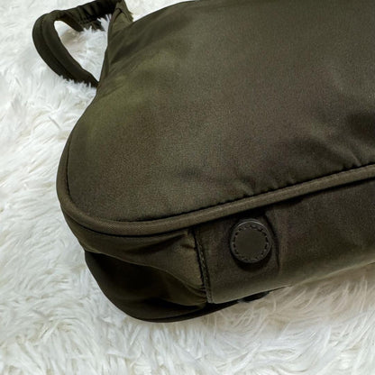 PRADA Shoulder bag Purse one shoulder triangle logo nylon khaki Unisex Authentic