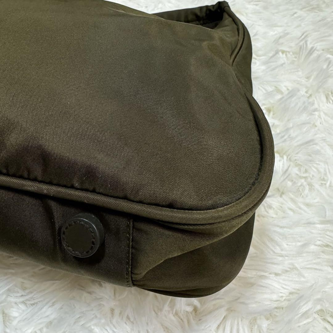 PRADA Shoulder bag Purse one shoulder triangle logo nylon khaki Unisex Authentic