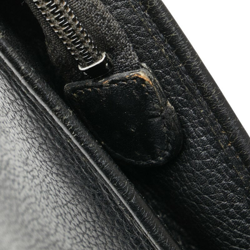 BURBERRY Clutch Bag Second Bag Nova Check Leather Black Authentic