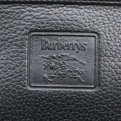 BURBERRY Clutch Bag Second Bag Nova Check Leather Black Authentic