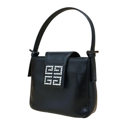 GIVENCHY Hand Shoulder Bag Tote Purse 4G Leather Black Authentic