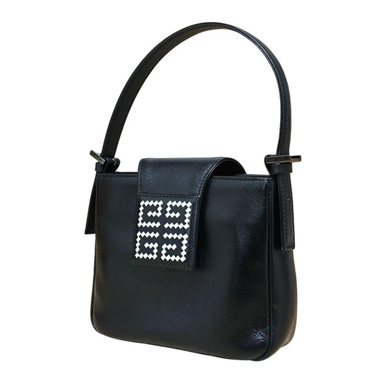 GIVENCHY Hand Shoulder Bag Tote Purse 4G Leather Black Authentic