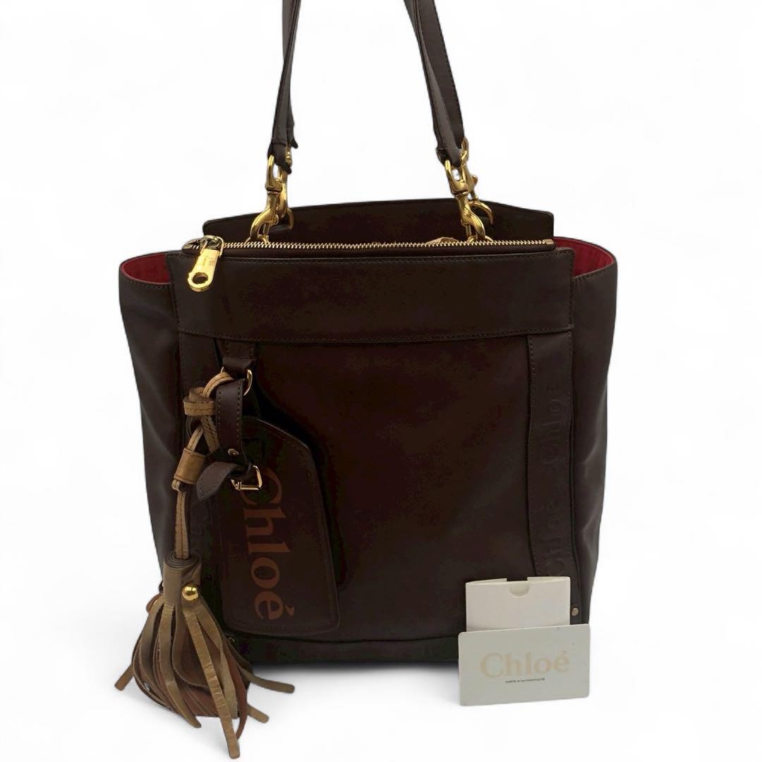 Chloe Hand Bag Tote Purse Eden Brown Authentic