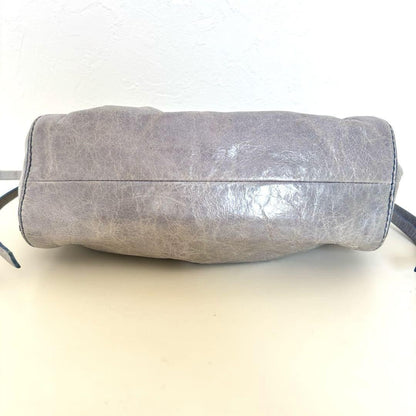 MIU MIU Shoulder Bag Purse Clutch Bag Logo Leather Blue Authentic