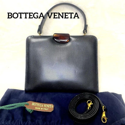 BOTTEGA VENETA Hand Bag Tote Purse 2way Leather Black Authentic