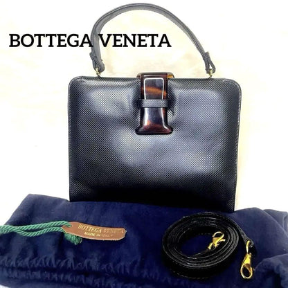BOTTEGA VENETA Hand Bag Tote Purse 2way Leather Black Authentic