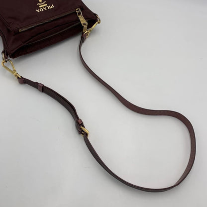 PRADA Shoulder Bag Purse Nylon Bordeaux Authentic