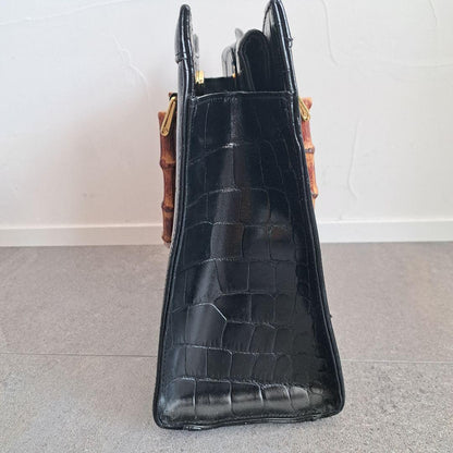 VALENTINO CHRISTY Hand Bag Tote Purse Black Authentic