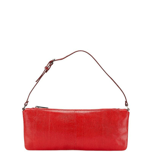 Valentino Handbag Shoulder Bag Purse Pouch Leather Red Authentic Women's Used