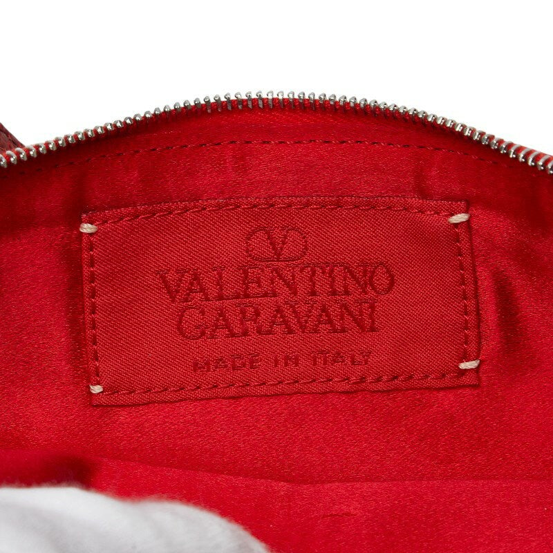 Valentino Handbag Shoulder Bag Purse Pouch Leather Red Authentic Women's Used