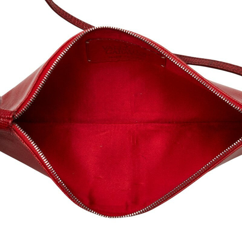 Valentino Handbag Shoulder Bag Purse Pouch Leather Red Authentic Women's Used