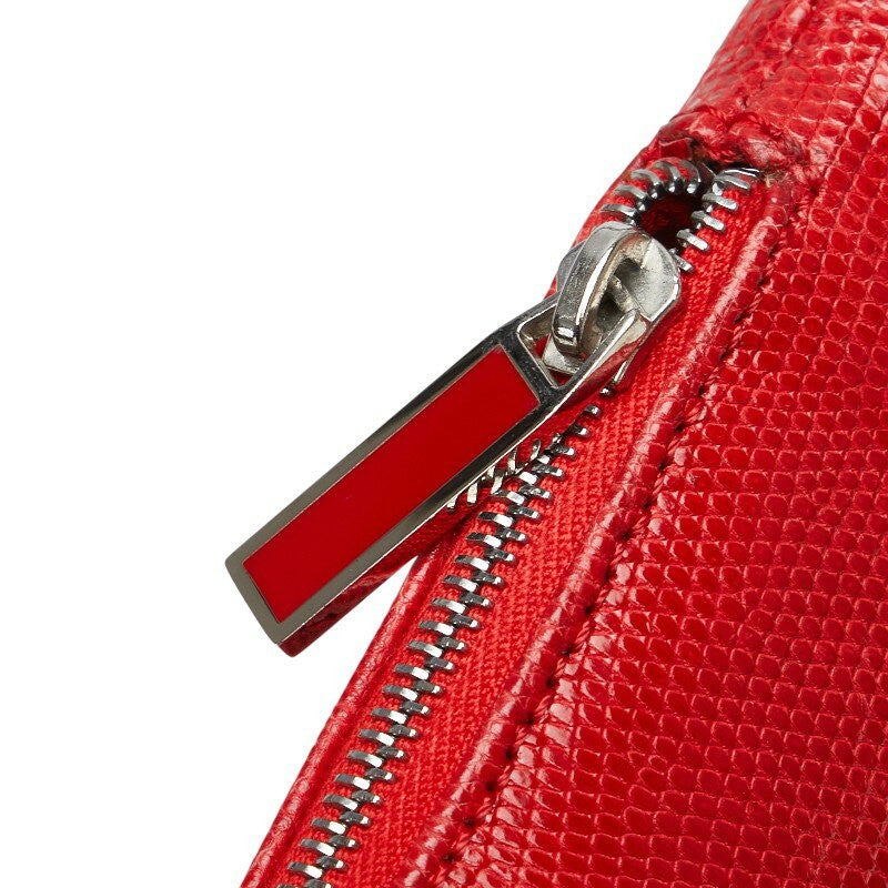 Valentino Handbag Shoulder Bag Purse Pouch Leather Red Authentic Women's Used