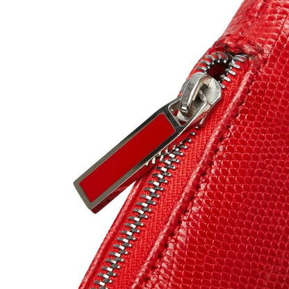Valentino Handbag Shoulder Bag Purse Pouch Leather Red Authentic Women's Used