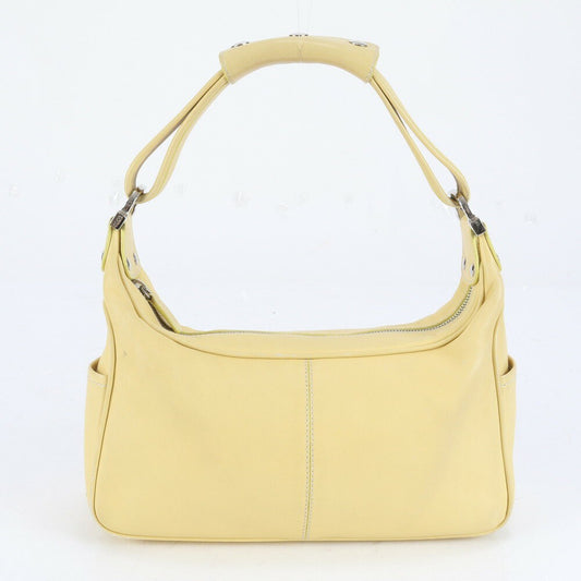 TOD'S Shoulder Bag Purse Leather Yellow Authentic