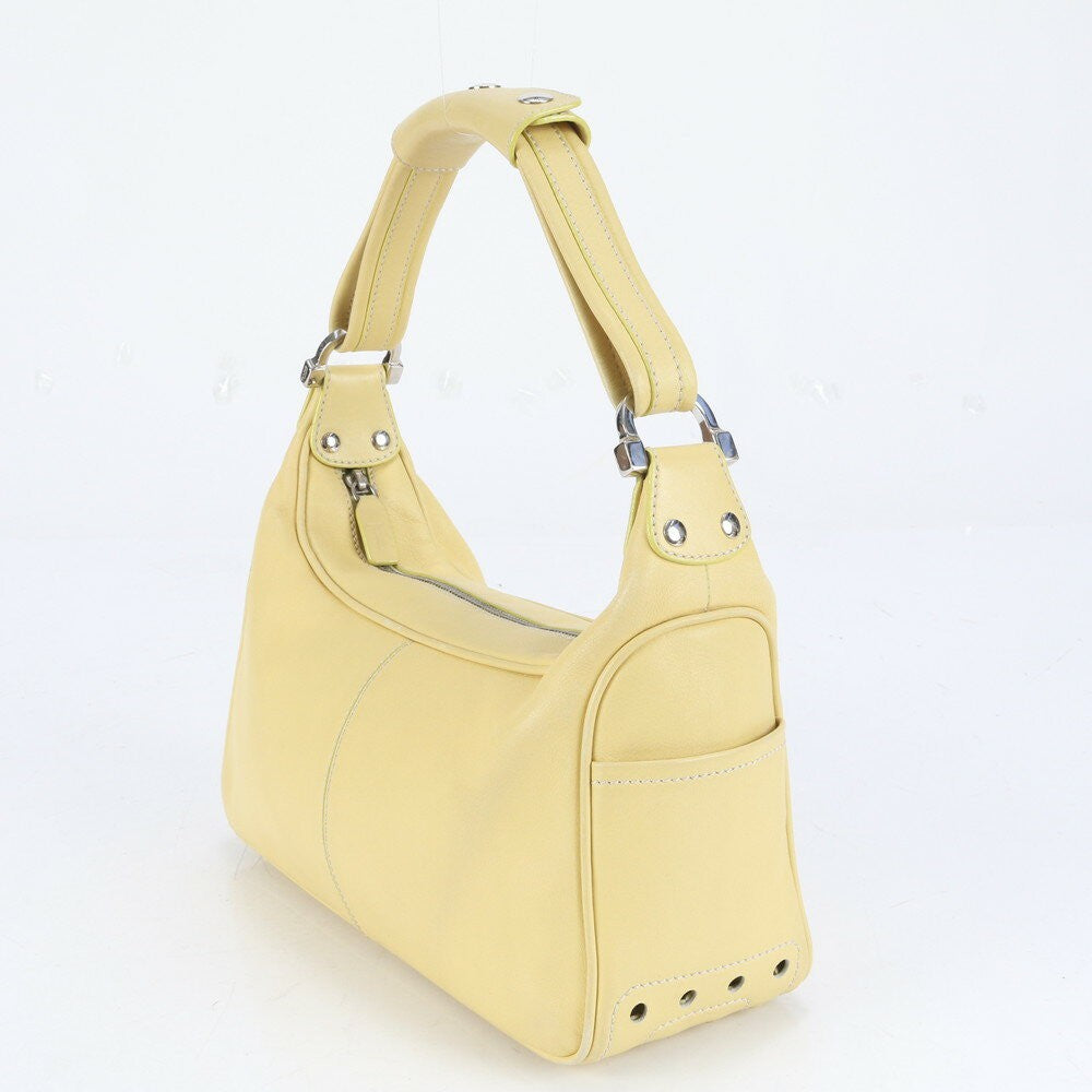 TOD'S Shoulder Bag Purse Leather Yellow Authentic