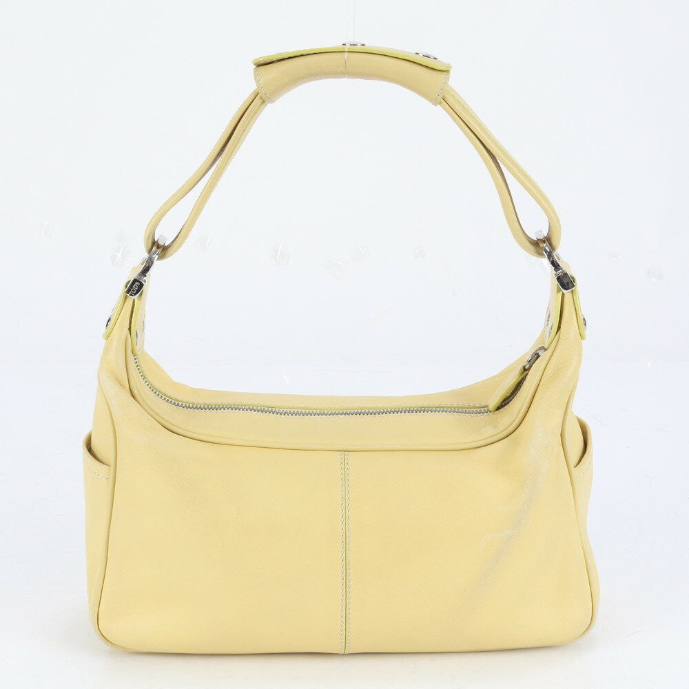 TOD'S Shoulder Bag Purse Leather Yellow Authentic