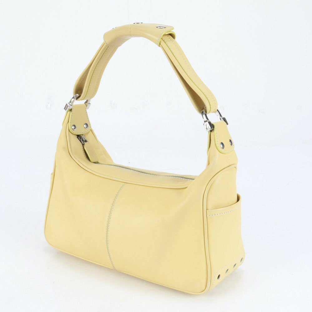 TOD'S Shoulder Bag Purse Leather Yellow Authentic