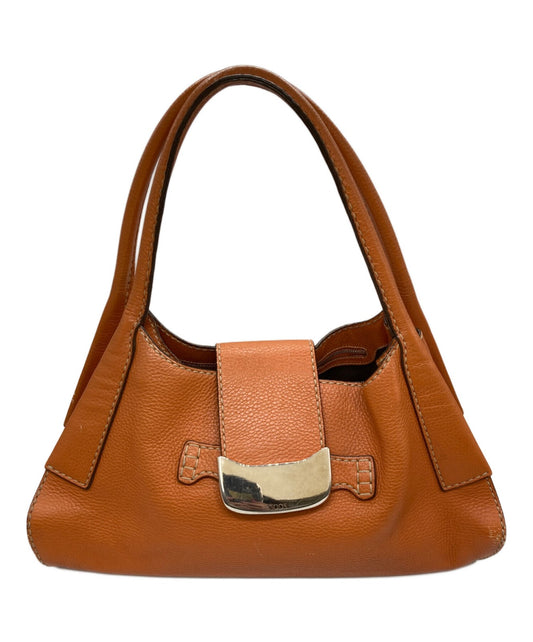 TOD'S Hand Bag Tote Purse Orange Authentic