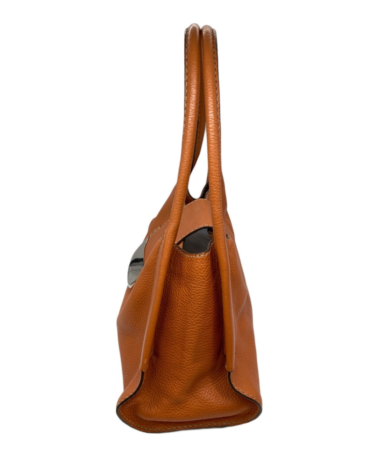 TOD'S Hand Bag Tote Purse Orange Authentic