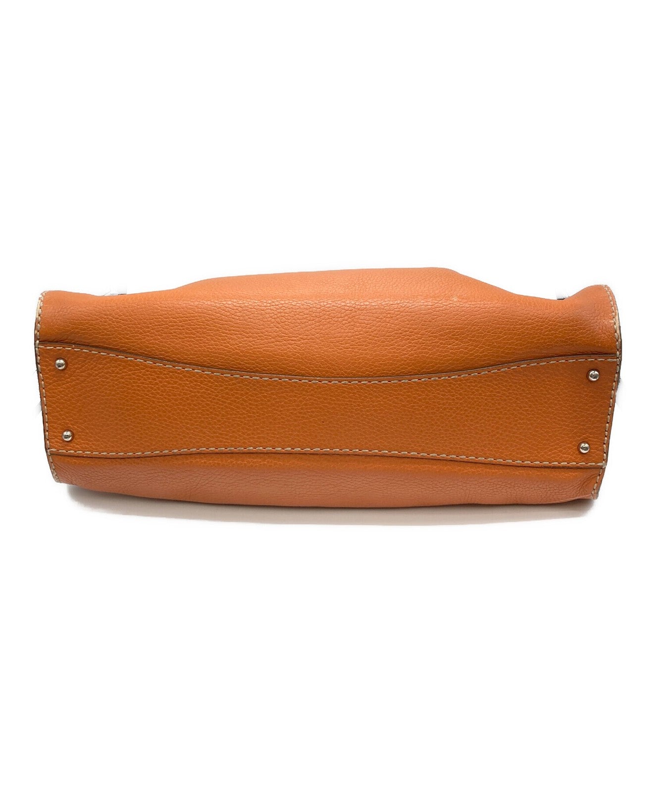 TOD'S Hand Bag Tote Purse Orange Authentic