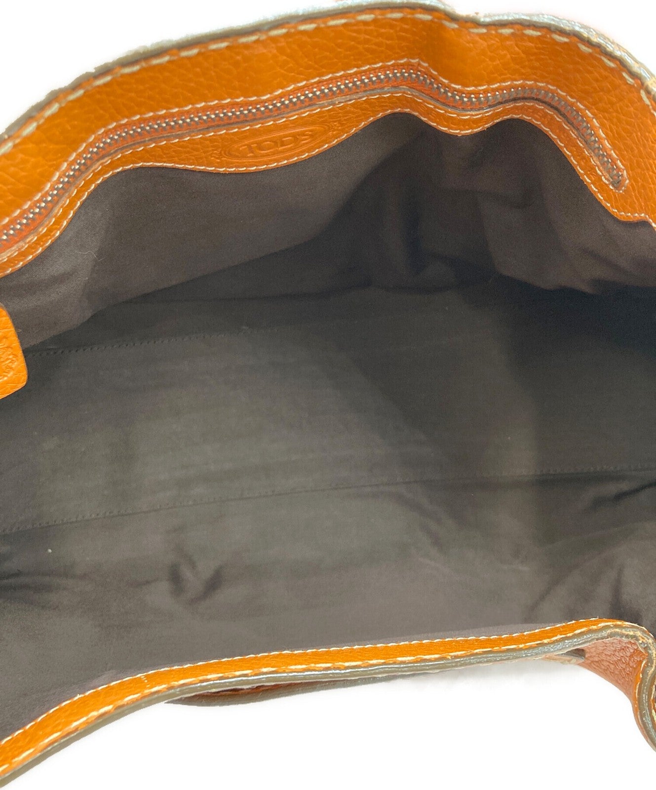 TOD'S Hand Bag Tote Purse Orange Authentic