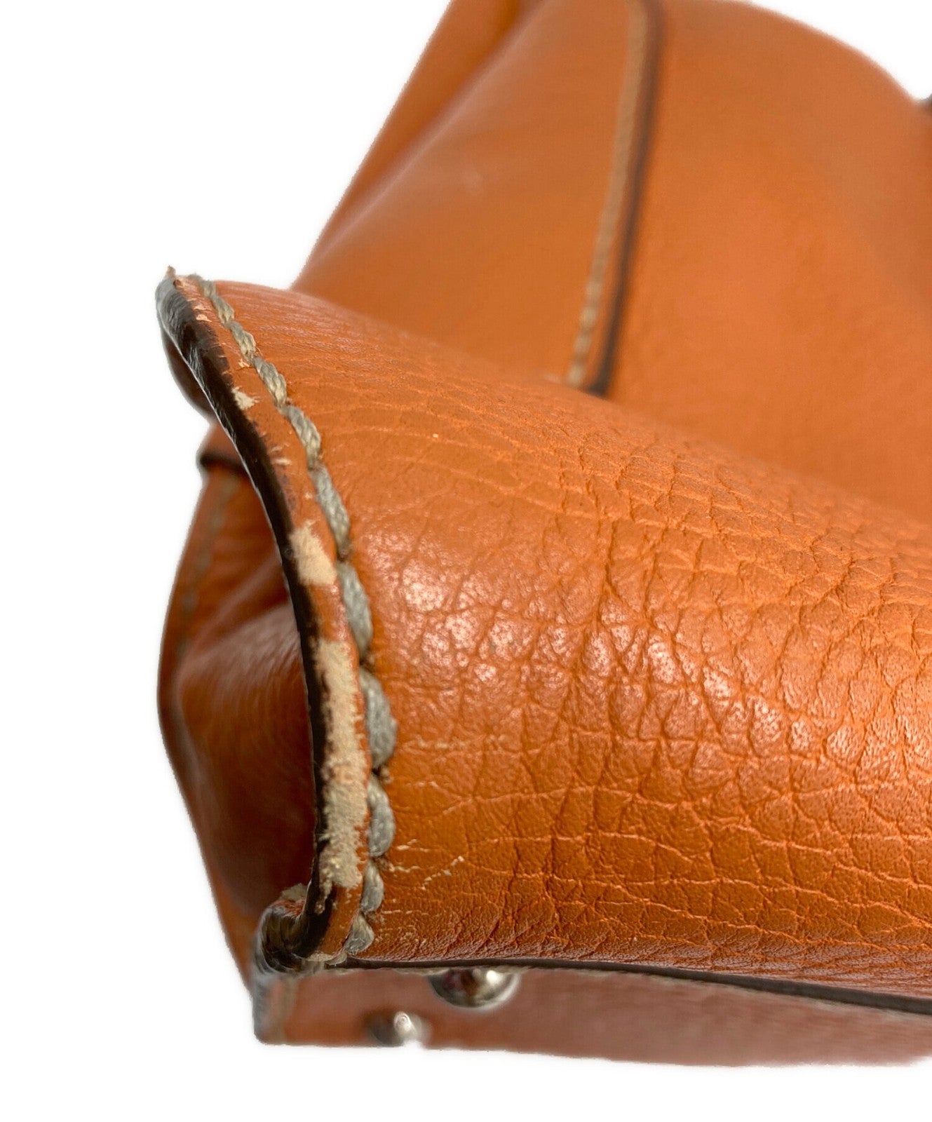 TOD'S Hand Bag Tote Purse Orange Authentic