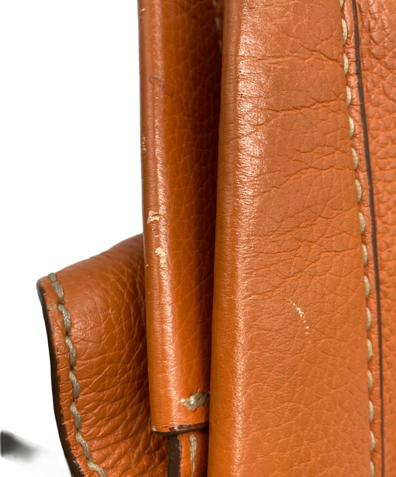TOD'S Hand Bag Tote Purse Orange Authentic