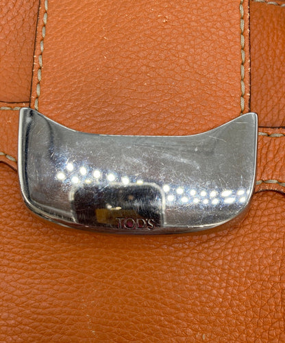 TOD'S Hand Bag Tote Purse Orange Authentic