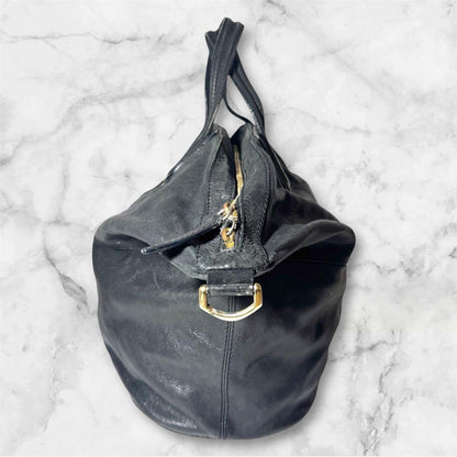 GIVENCHY Hand Bag Tote Purse 2way NIGHTINGALE Leather Black Authentic