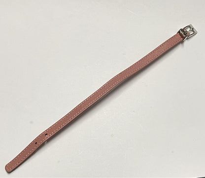 GUCCI Bracelet Bangle Leather Pink Silver Women Accessory Authentic