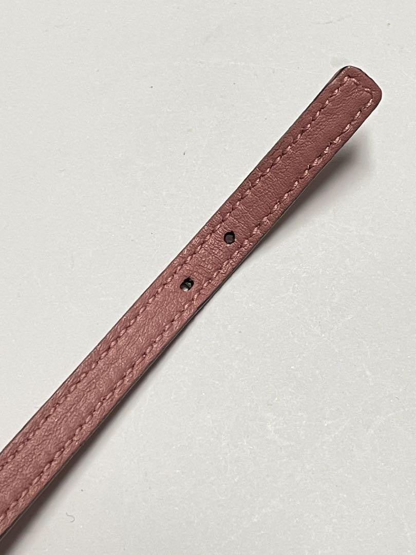 GUCCI Bracelet Bangle Leather Pink Silver Women Accessory Authentic