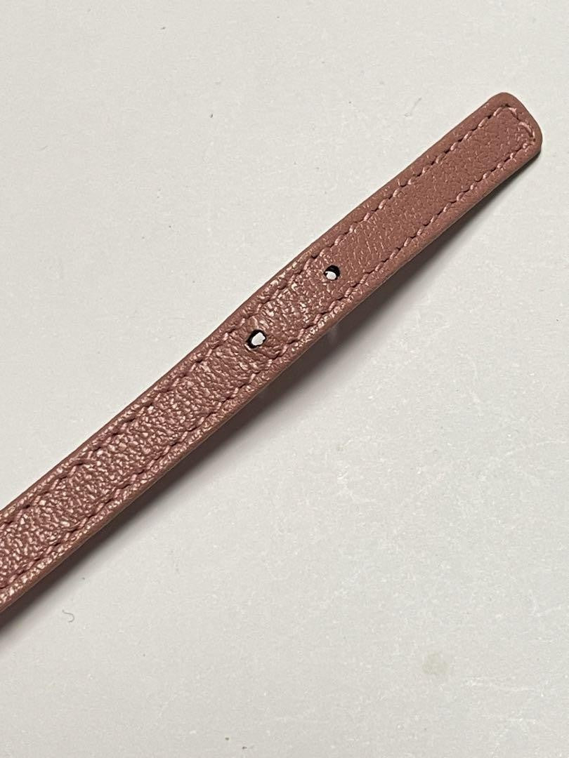 GUCCI Bracelet Bangle Leather Pink Silver Women Accessory Authentic